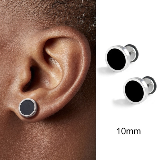 Flipkart.com - Buy Adhvik Medium Size Black Round Shaped Magnetic Earring  Stud For Men And Women Metal Magnetic Earring, Stud Earring Online at Best  Prices in India